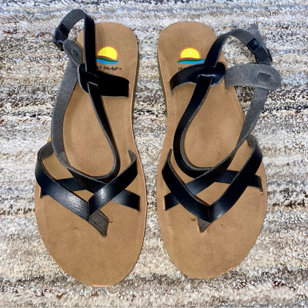 Black Strappy Women's Sandals - Maui Island (1)